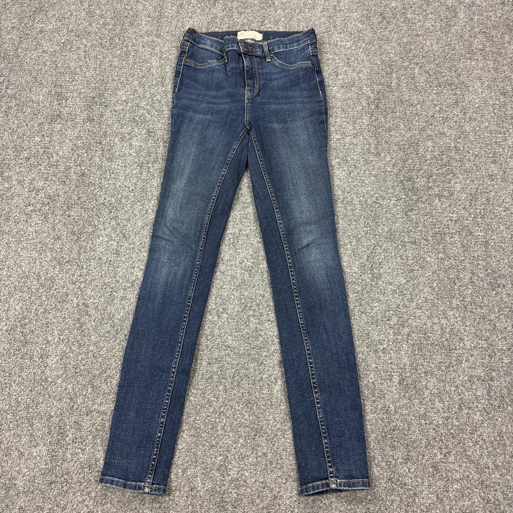 Free People Jeans Womens 26R Blue Medium Wash Mid Rise Skinny Stretch Denim